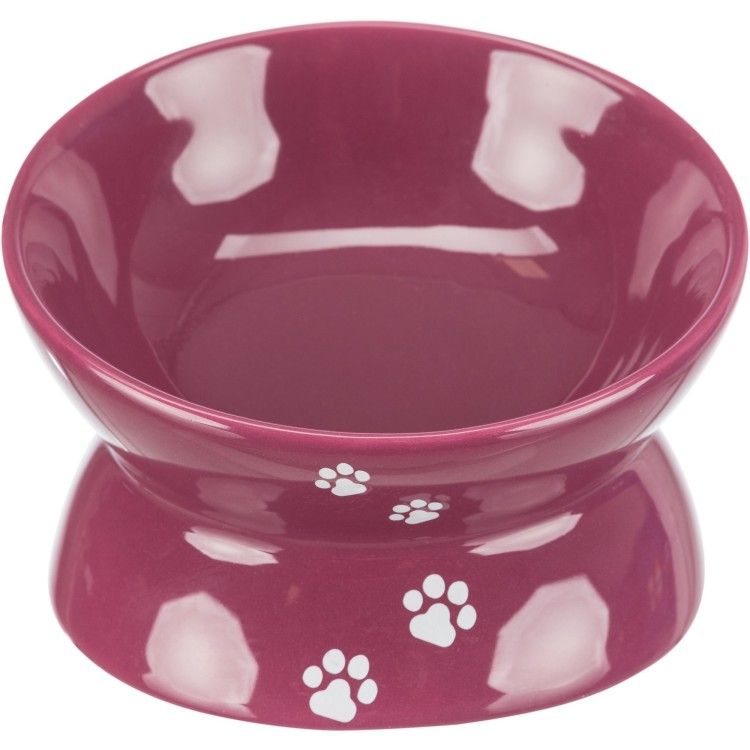 Trixie, castron ceramic ridicat ergonomic, bordo, 0.15 L/ 13 cm (Castroane)
