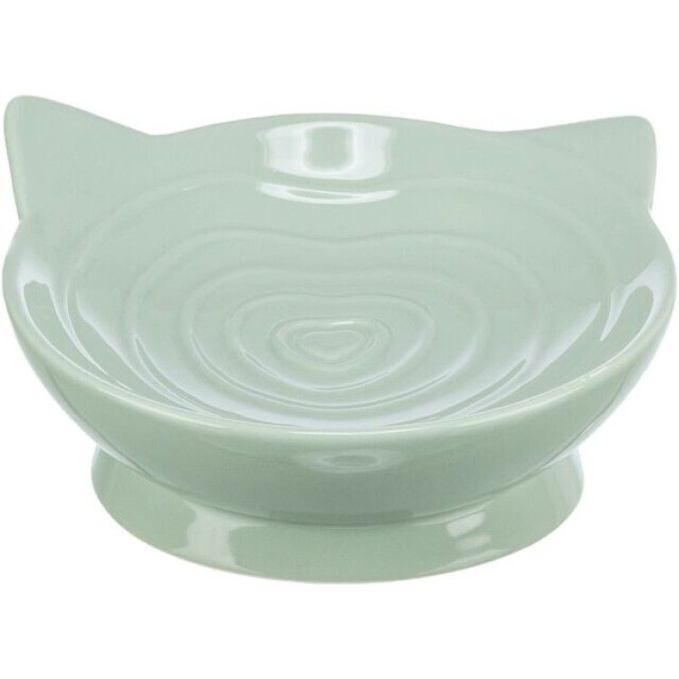 Trixie Viviana, castron ceramic ridicat ergonomic, verde, 0.15 L/ 14 cm (Castroane)