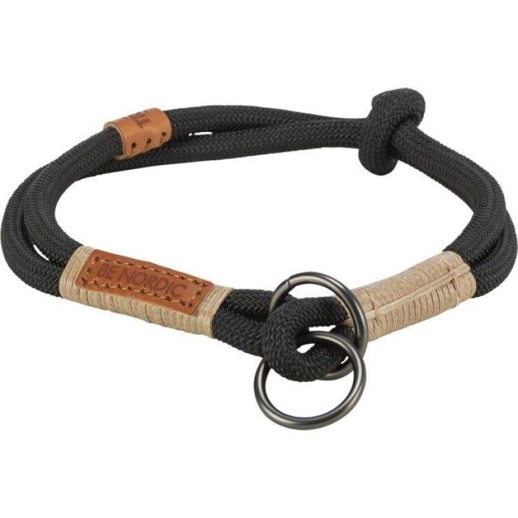 Trixie Zgarda Coarda Be Nordic, S - M: 40 cm / 8 mm, Negru/Nisipiu, 17265