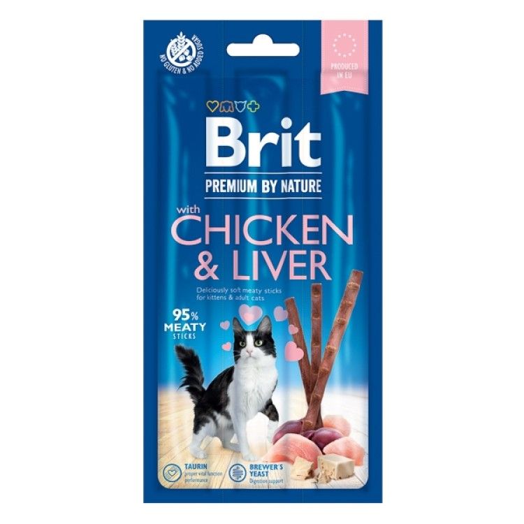 Brit Premium By Nature Cat Sticks With Chicken and Liver, 3 sticks (Delicii - Pisici)
