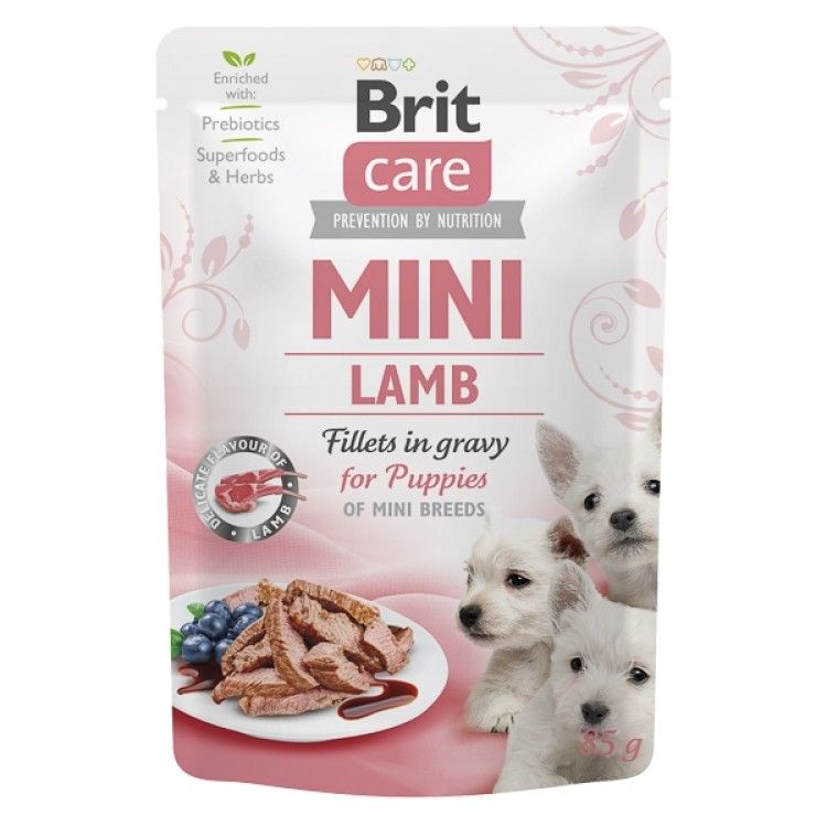 Brit Care Dog Mini Puppy Lamb Fillets in Gravy, 85 g (Hrana Umeda - Caini)