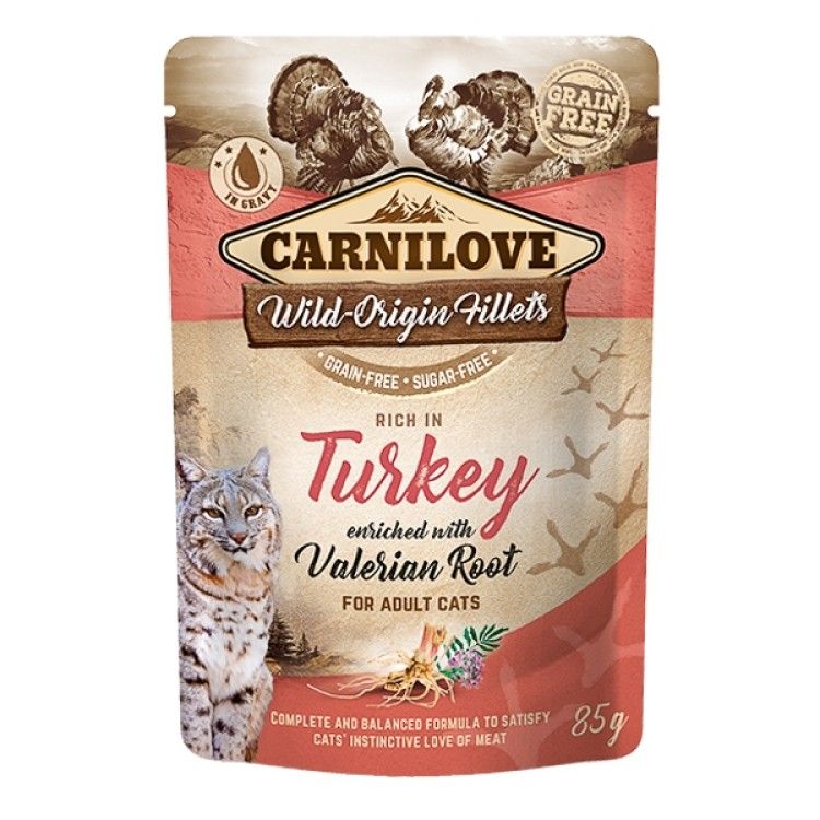Carnilove Cat Pouch Rich in Turkey With Valerian, 85 g (Hrana Umeda - Pisici)