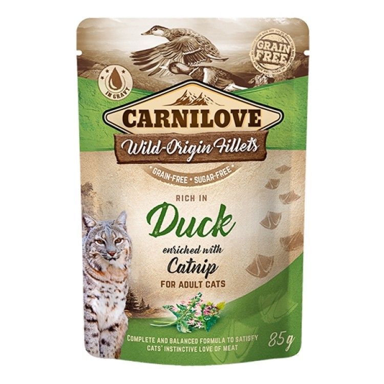 Carnilove Cat Pouch Rich in Duck With Catnip, 85 g (Hrana Umeda - Pisici)