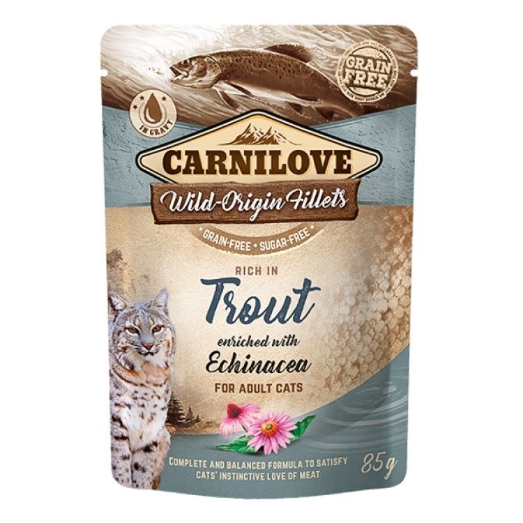 Carnilove Cat Pouch Rich in Trout With Echinacea, 85 g (Hrana Umeda - Pisici)