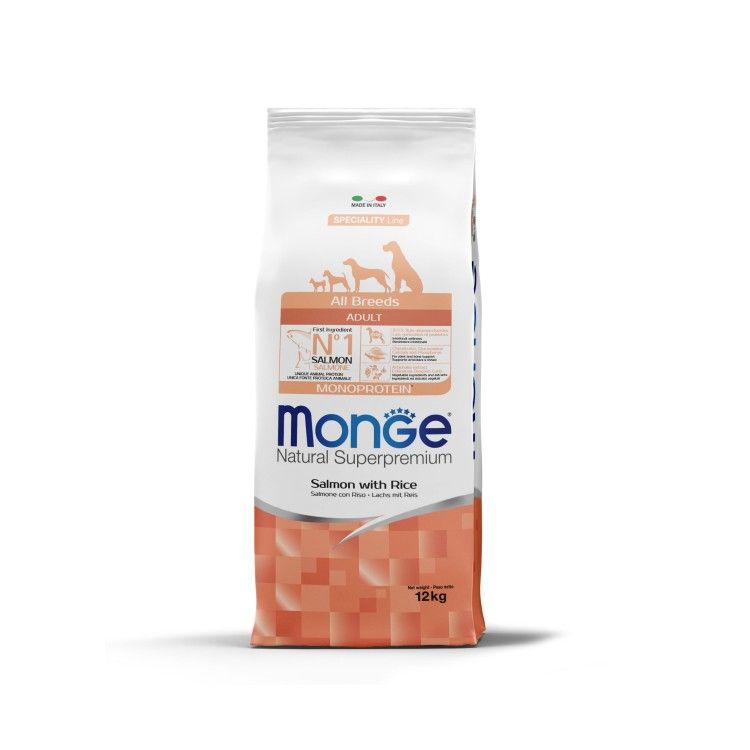 Monge All Breeds Adult with Salmone/Rice, 12 kg