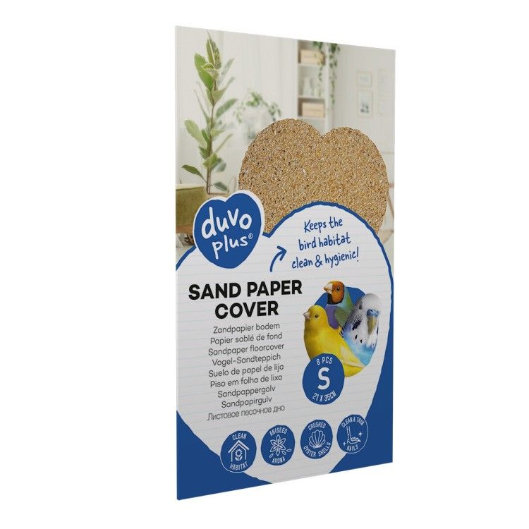 DuvoPlus Hartie Abraziva pentru Colivie, 8 buc, 21x35 cm (Accesorii - Pasari)