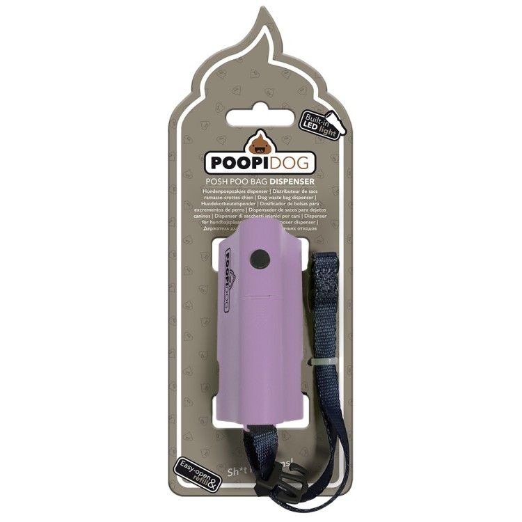DuvoPlus Dispenser Pungi Igienice, cu LED, 8.5x4x6 cm, Mov (Igiena - Caini)