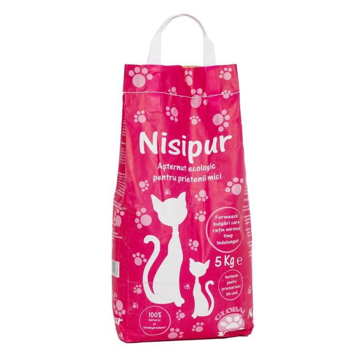 Asternut igienic natural, nisip pentru pisici, Nisipur, bentonita, 5 kg (Igiena - Pisici)
