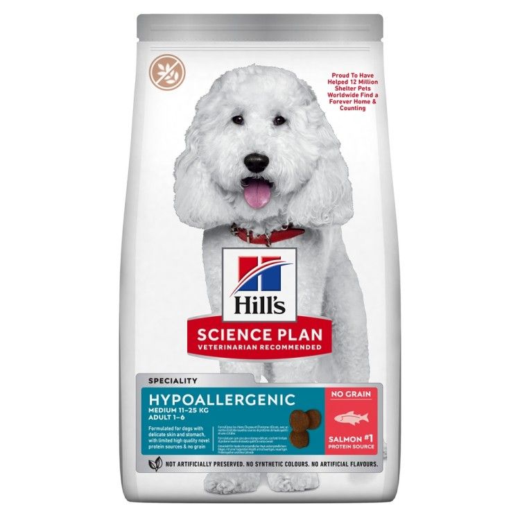 Hill's Science Plan Canine Hypoallergenic Medium Adult Salmon, 12 kg - main