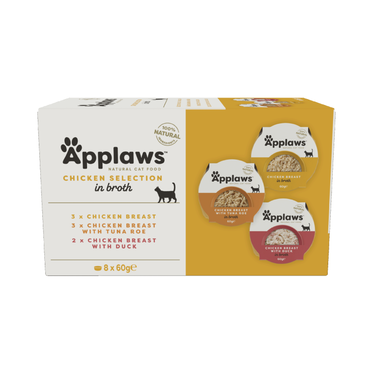 Hrana umeda pisici, Applaws Cat Adult Selectie Pui, Multipack Boluri, 8 x 60 g (Hrana Umeda - Pisici)
