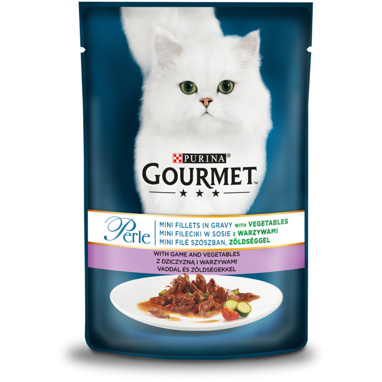 GOURMET PERLE cu Vanat si Legume in sos, 85 g - plic
