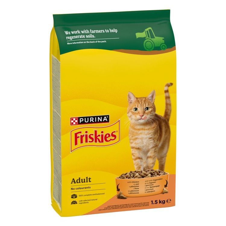 FRISKIES Adult, Pisica, Pui si Legume, 1.5 kg (Hrana Uscata - Pisici)
