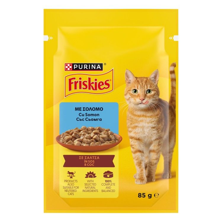 FRISKIES Adult Cat, Salmon, 85 g (Hrana Umeda - Pisici)