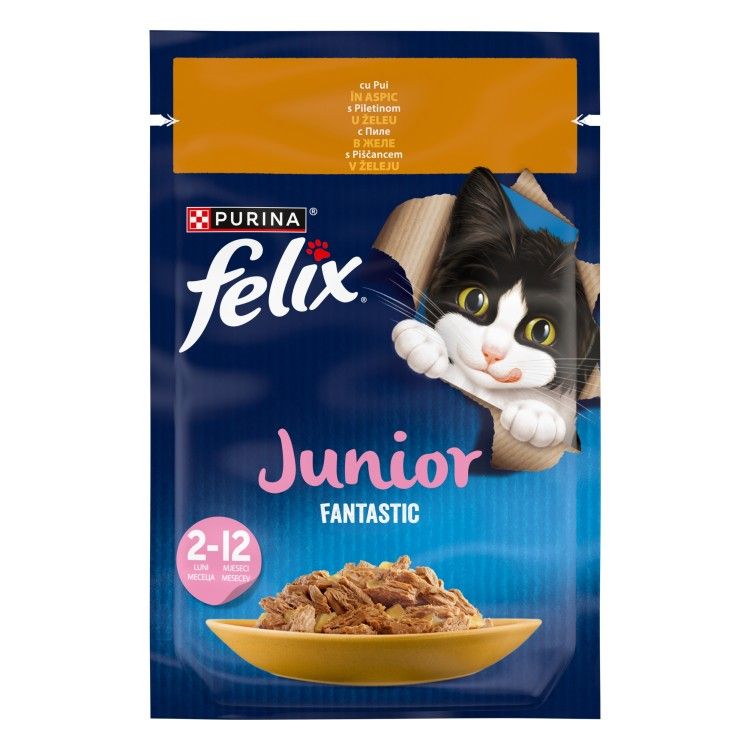 Felix Fantastic Junior, Pui, 85 g (Hrana Umeda - Pisici)