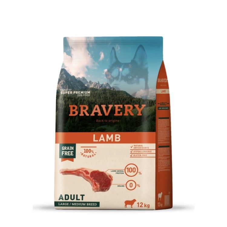 BRAVERY ADULT MEDIUM/LARGE MIEL 12KG