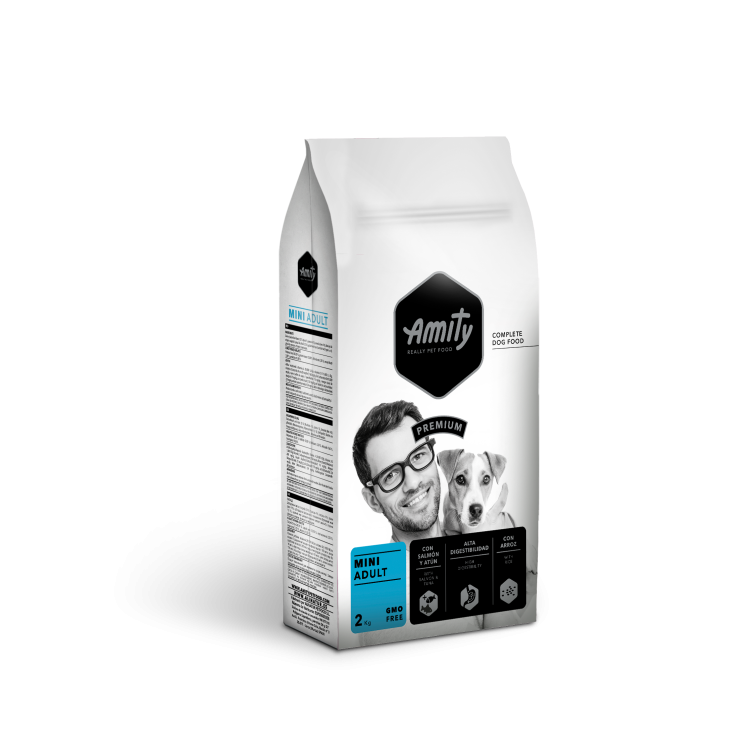 Hrana Uscata Caini, Amity Premium Adult Mini, Somon & Ton, 2 kg (Hrana Uscata - Caini)