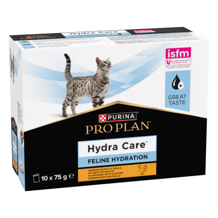 PURINA PRO PLAN Hydra Care, supliment de hidratare pentru pisici, pui, 10x75 g (Diete Veterinare - Pisici)