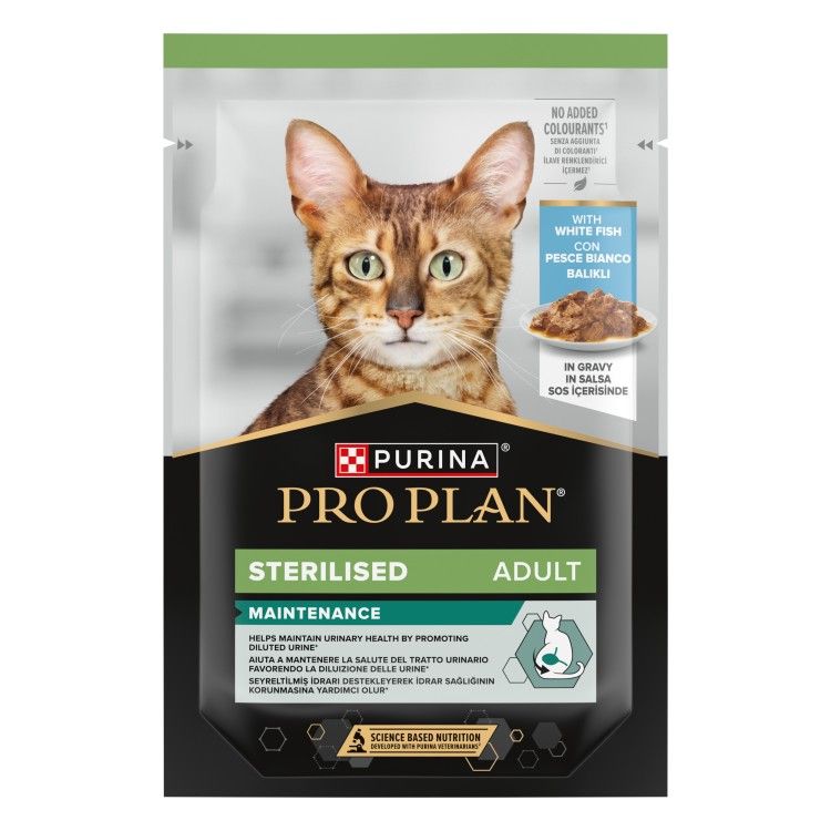 Hrana umeda pisici, ​Purina Pro Plan Sterilised Adult Cat Maintenance, Peste Alb, 85 g (Hrana Umeda - Pisici)