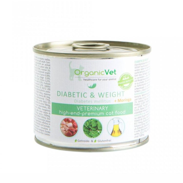 OrganicVet Feline Veterinary, Diabet zaharat/ probleme de greutate, 200 g