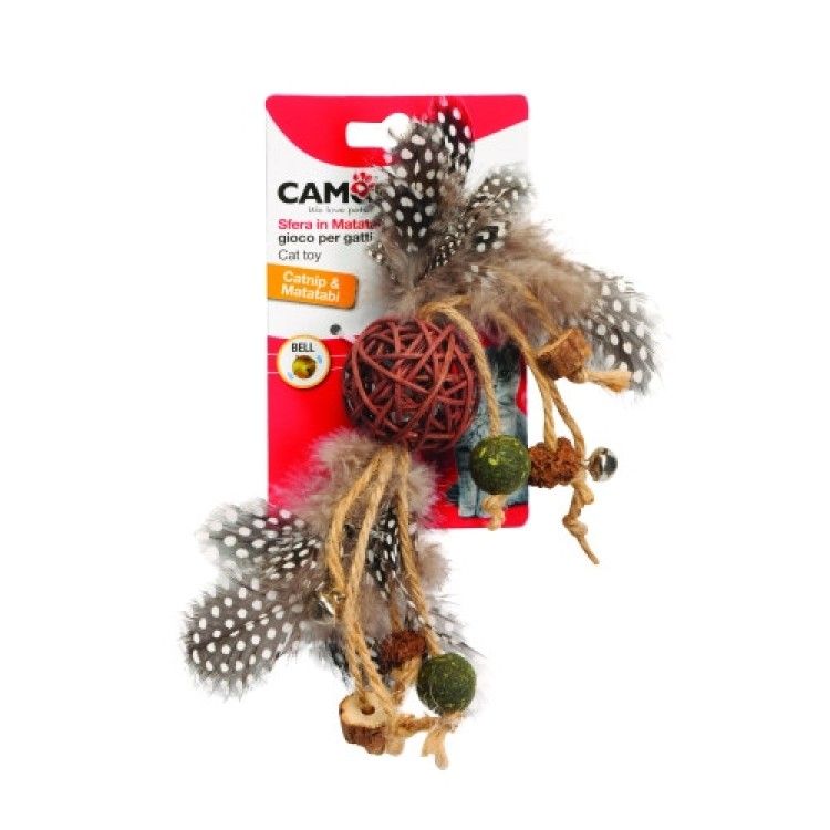 CAM-AG110 JUC PIS Matatabi MINGE CU FRANGHIE CATNIP SI CLOPOTEI 24CM