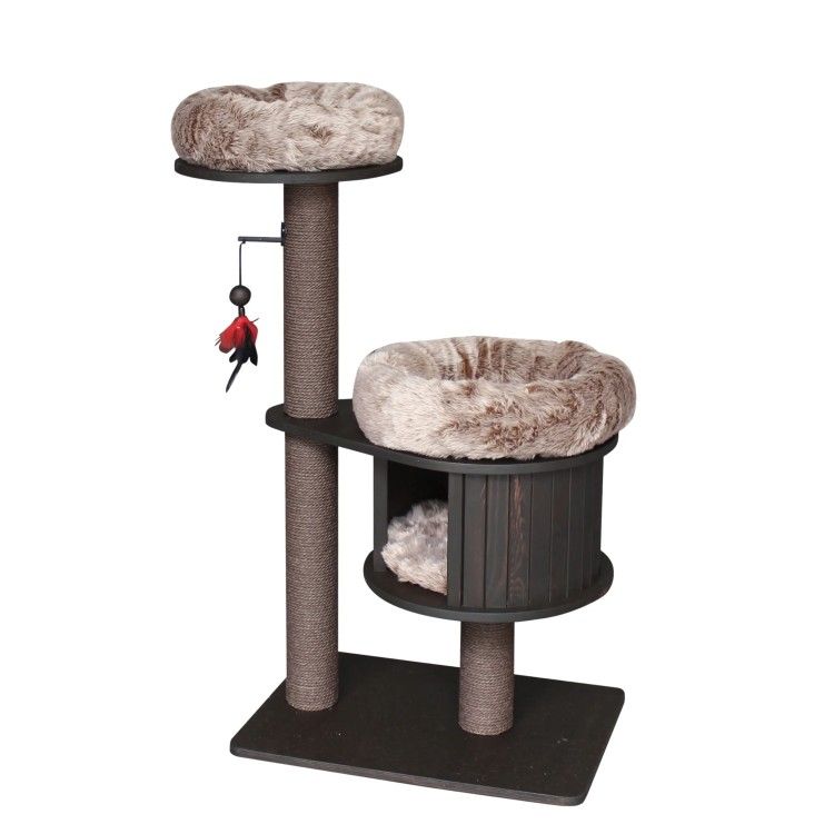 Ansamblu de joaca pisici, Meraki Home, Espresso Cloud Small, 65 x 45 x 119 cm