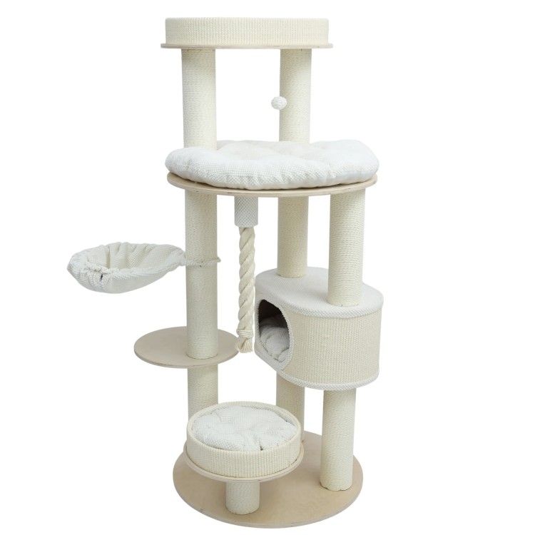 Ansamblu de joaca pisici, Meraki Home, Ivory Loft Tower, 69 x 69 x 161 cm