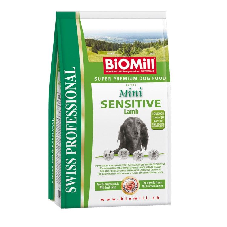 Biomill Mini Adult Sensitive Lamb & Rice - Hrana Uscata Caini 8kg