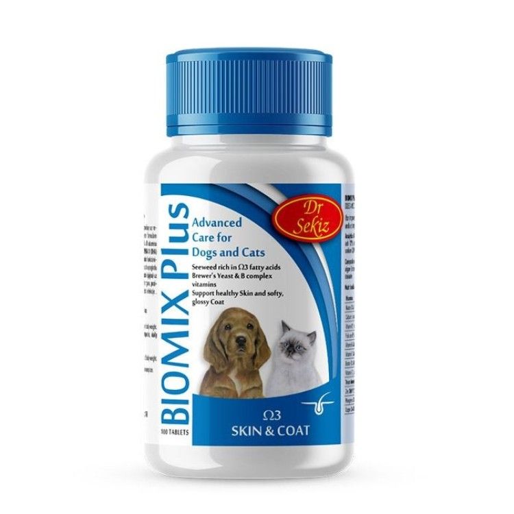 Supliment alimentar, Caini & Pisici, Biomix Plus Omega 3, 100 tablete/ 100 g (Farmacie)