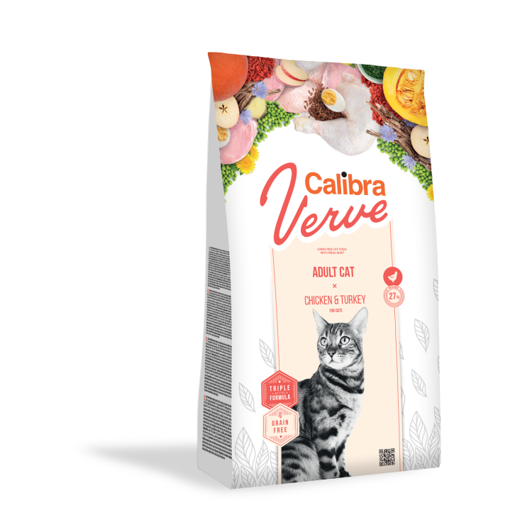 Calibra Cat Verve Grain Free Adult, Chicken & Turkey, 3.5 kg