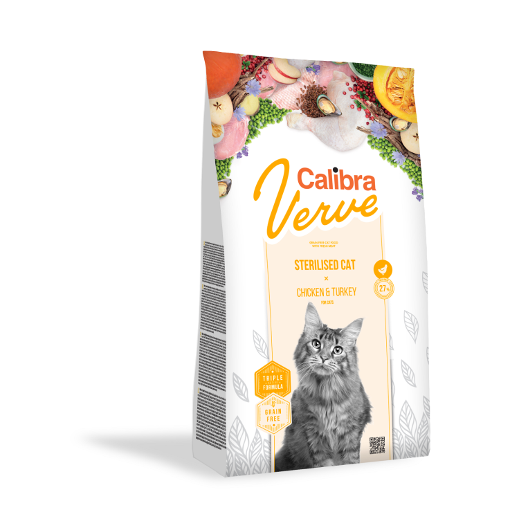 Calibra Cat Verve Grain Free Sterilised, Chicken & Turkey, 750 kg