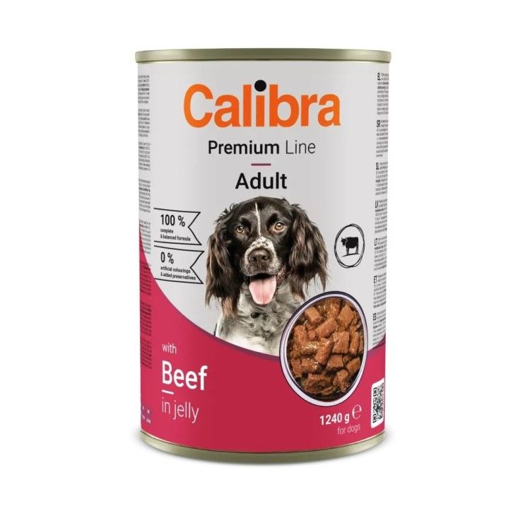 Calibra Dog Premium Can with Beef, 1240 g (Hrana Umeda - Caini)