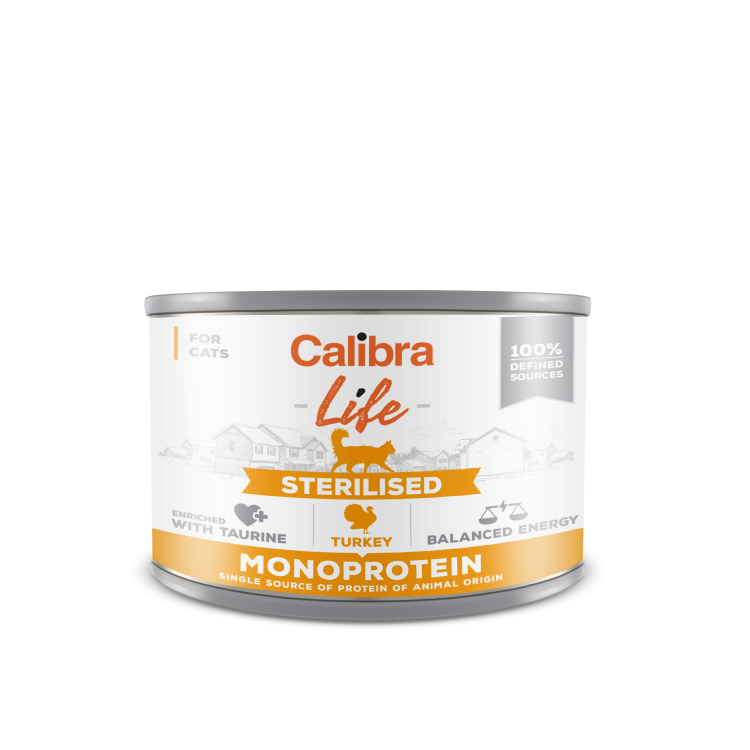 Calibra Cat Life Sterilised Turkey 200 g, conserva