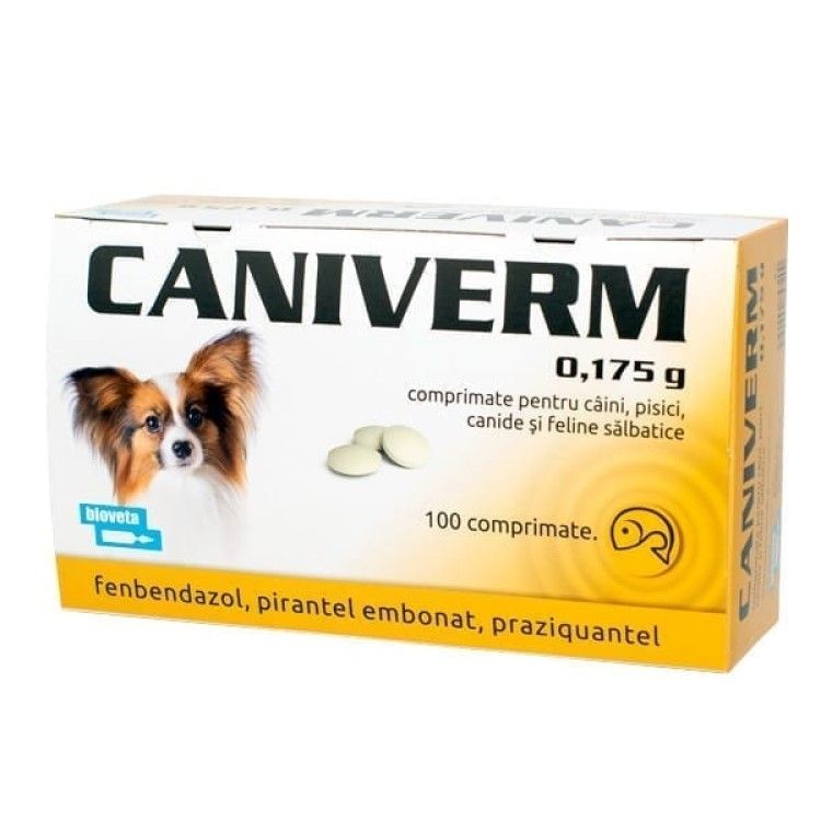 Caniverm palatabil, 0.175 g 100 tablete (Farmacie - Antiparazitare)
