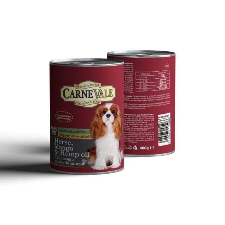 Hrana umeda caini, Carnevale Cal, Mango & Ulei de Canepa, 400 g (Hrana Umeda - Caini)