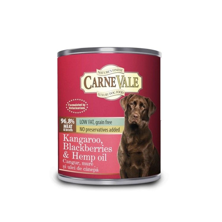 Hrana umeda caini, Carnevale Cangur, Mure & Ulei de Canepa, 800 g (Hrana Umeda - Caini)