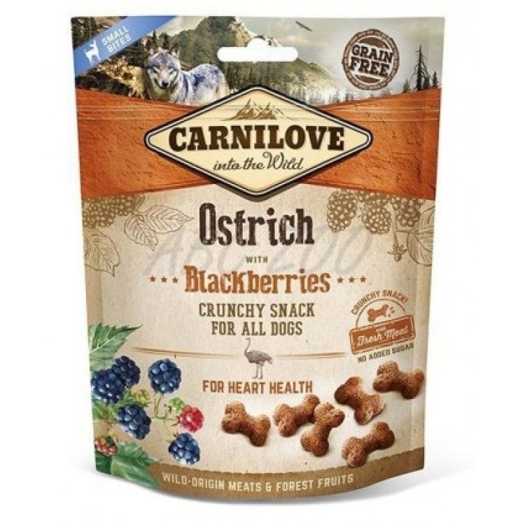 Carnilove Dog Crunchy Snack Ostrich With Blackberries, 200 g (Delicii)