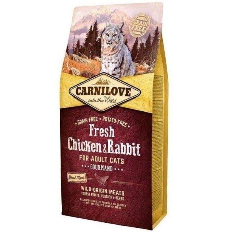 Carnilove Fresh Chicken & Rabbit For Adult Cats, 2 kg (Hrana Uscata - Pisici)