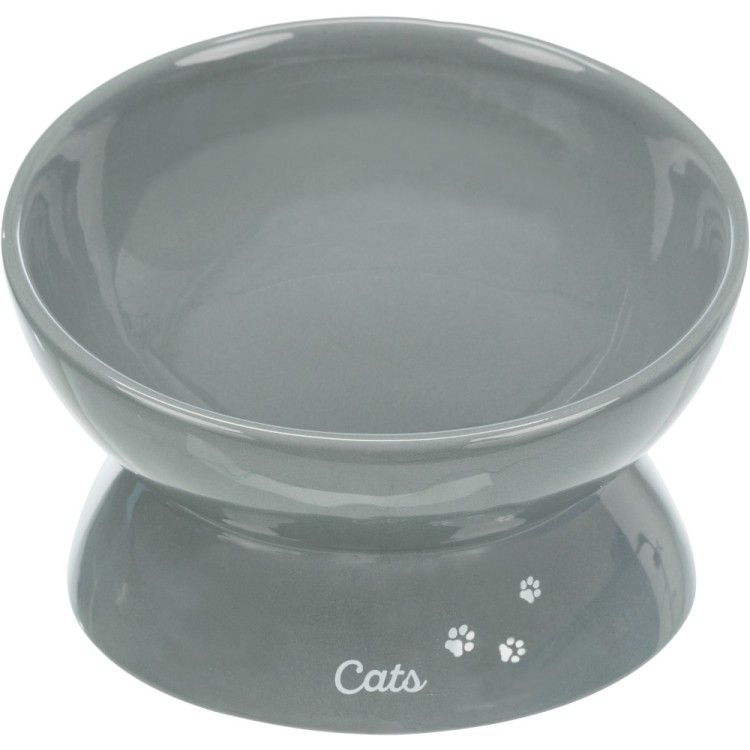 Trixie, castron ceramic ridicat ergonomic, gri, 0.35 L/ 17 cm (Castroane)