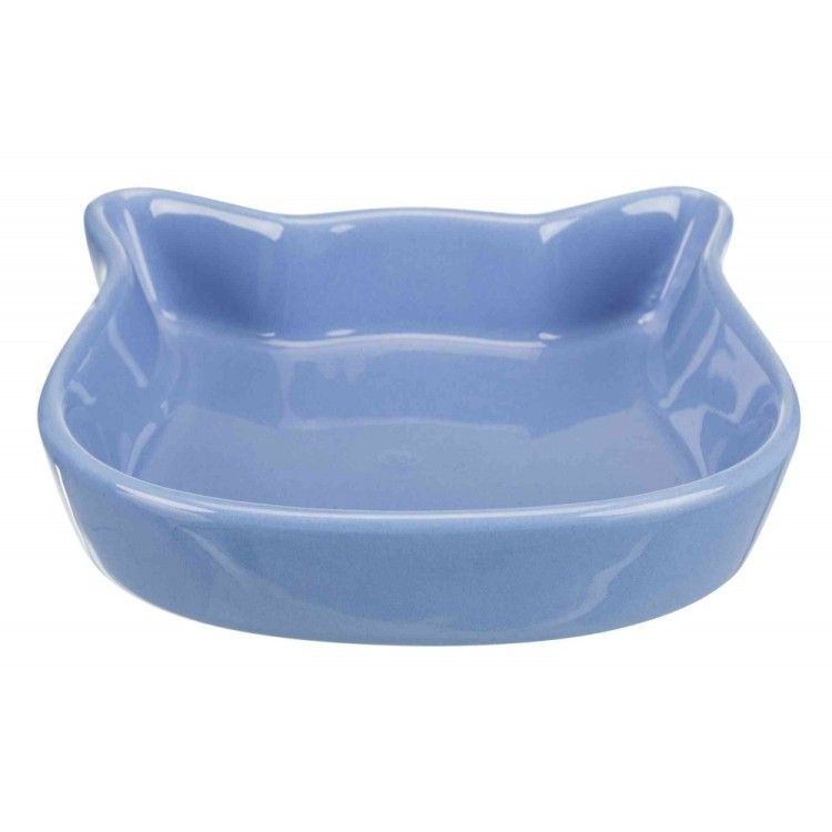 Castron ceramica cap de pisica 250 ml/12 cm 4 nuante 24497 - albastru