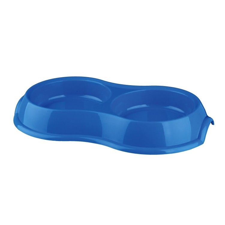 Castron Dublu Plastic Antiderap 0.2 l/11 cm 24985 - albastru