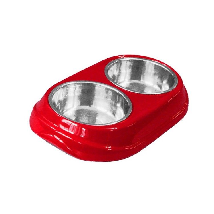 Castron Melamina Inox Rosu 2x150ml