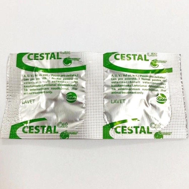 Cestal Cat Chew, 2 tablete - antiparazitar intern pentru pisici (Farmacie - Antiparazitare)