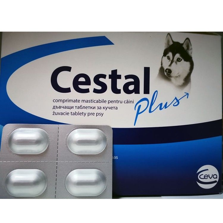 Cestal Plus Dog Flavour 4 tablete - antiparazitar intern pentru caini
