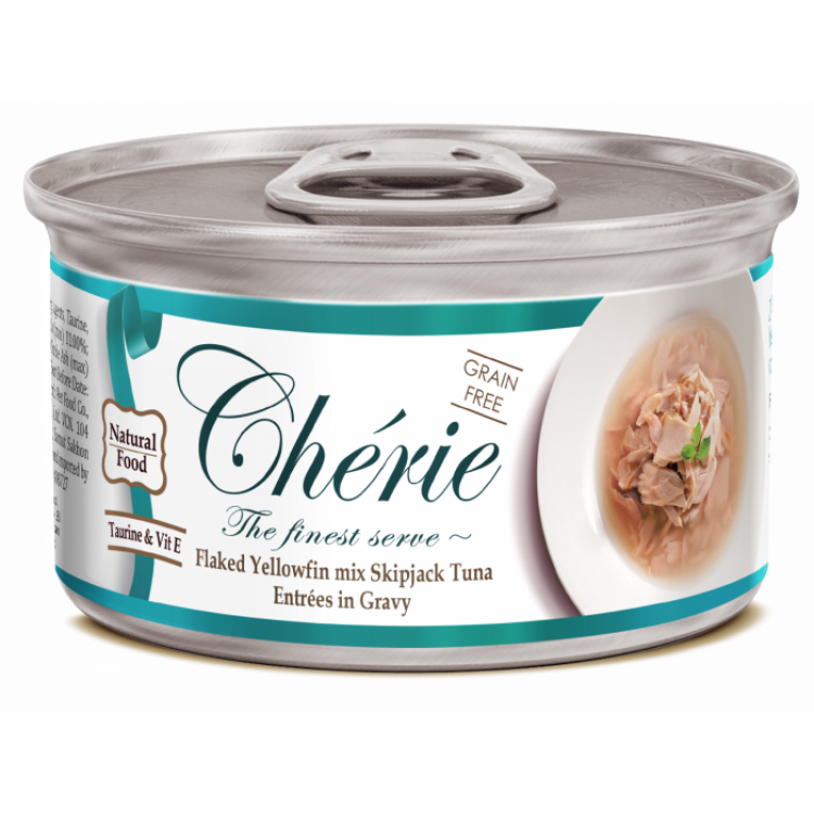 Cherie Adult Cat Grain Free Fulgi de Ton in Sos de Legume