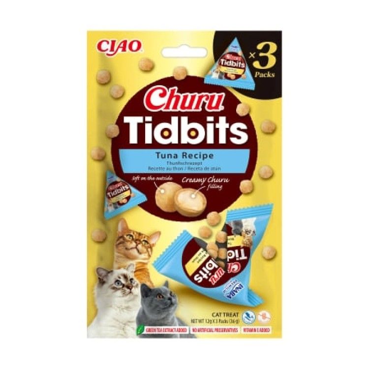 Churu Cat Tidbits, Recompense Pisici, Ton, 12 g x 3 buc (Delicii - Pisici)
