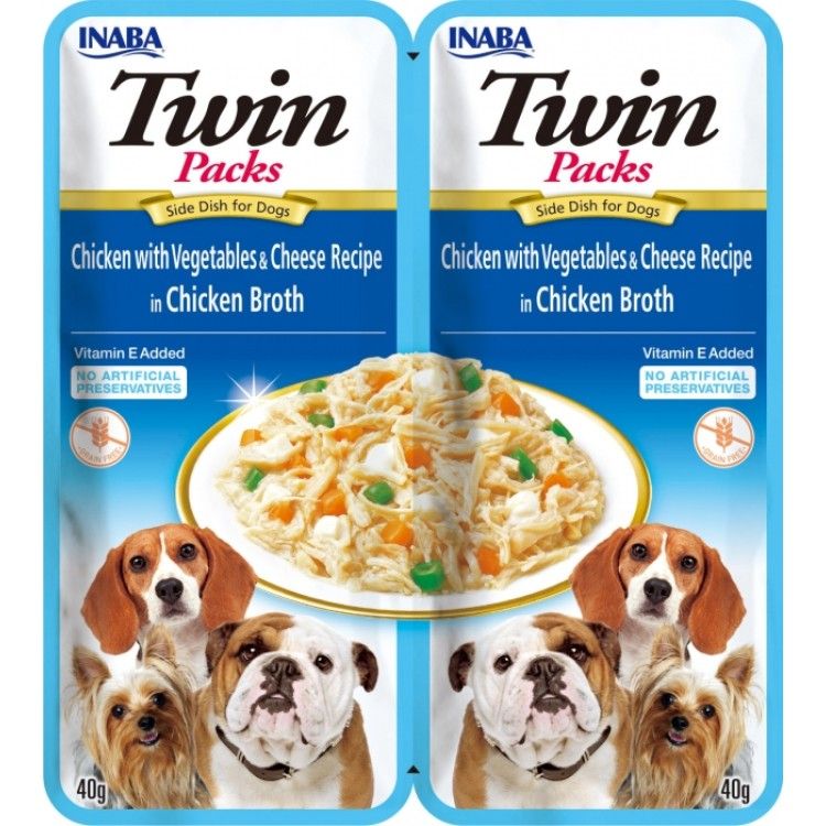 Churu Dog Twin Pui cu Legume si Branza in Supa de Pui, 40 g