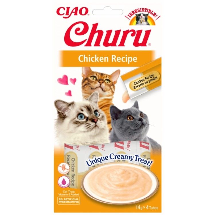 Churu Recompensa Cremoasa cu Pui, 14 g x 4 buc