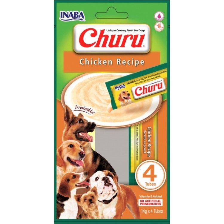 Churu Recompense Cremoase pentru Caini cu Pui, 14 g x 4 buc