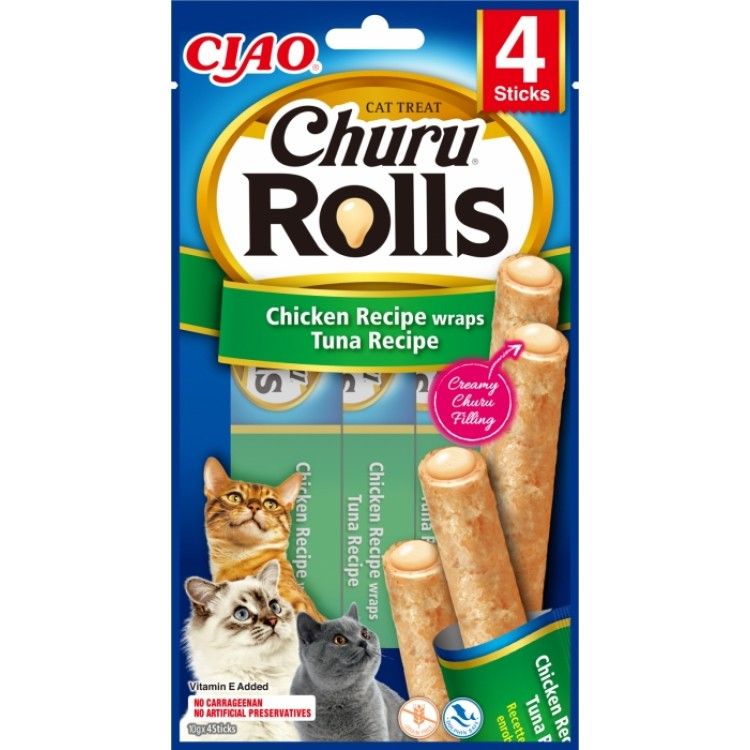 Churu Rolls Recompense pentru Pisici cu Pui si Ton