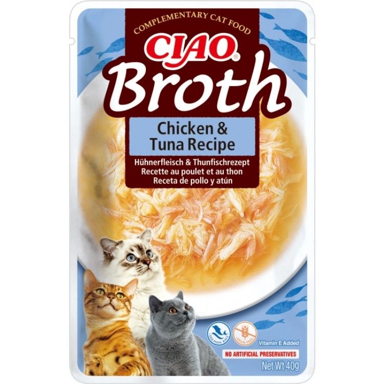 Ciao Broth pentru Pisici cu Pui si Ton, 40 g